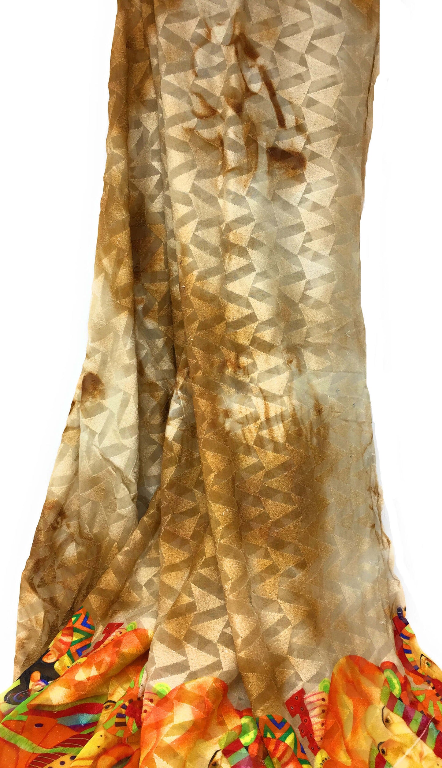 Brown Georgette Fabric Cloth Material