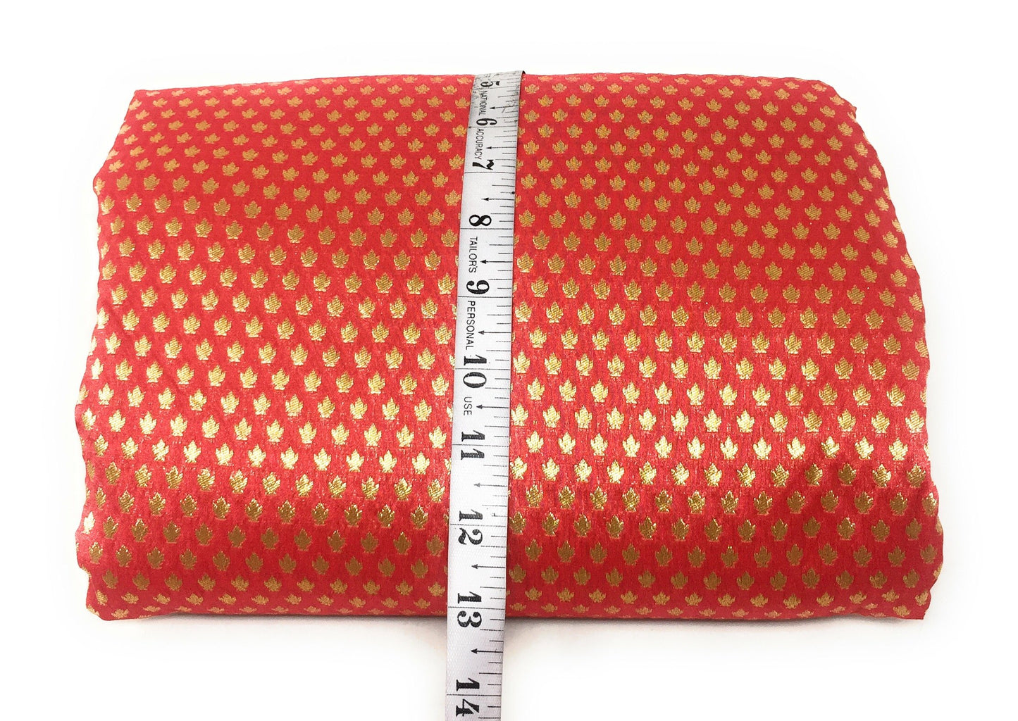 Red Brocade Dress Material
