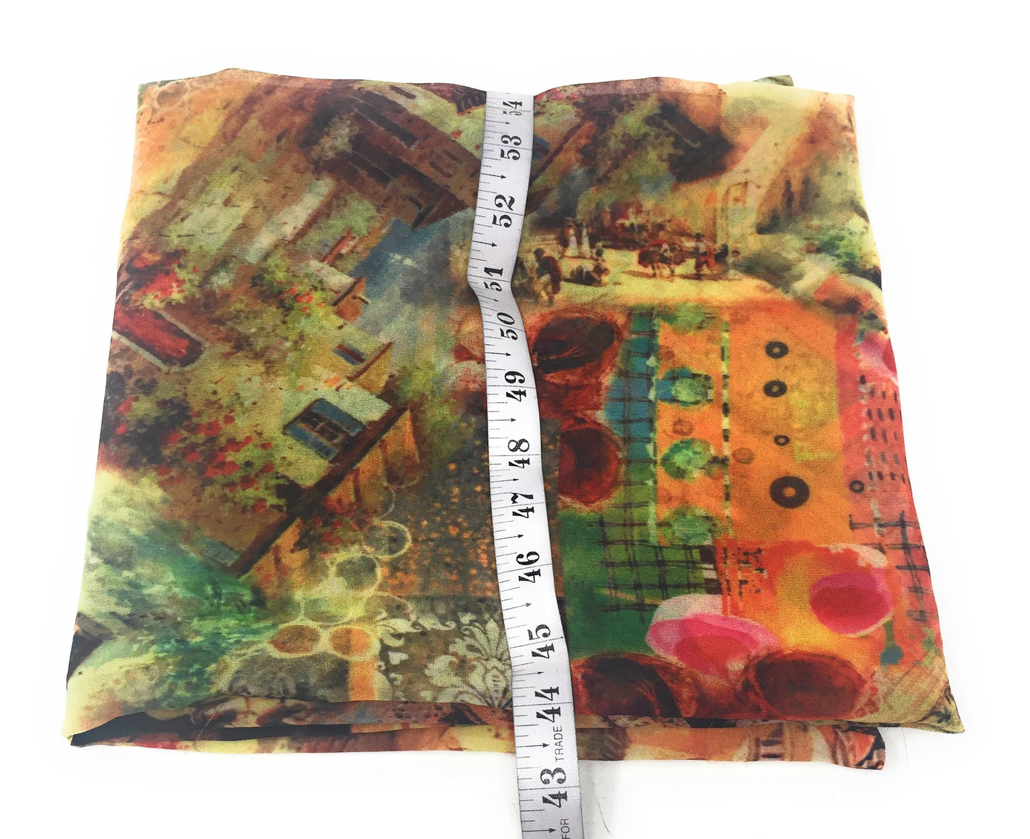 Bright Colourful Indian Art Print Georgette Fabric