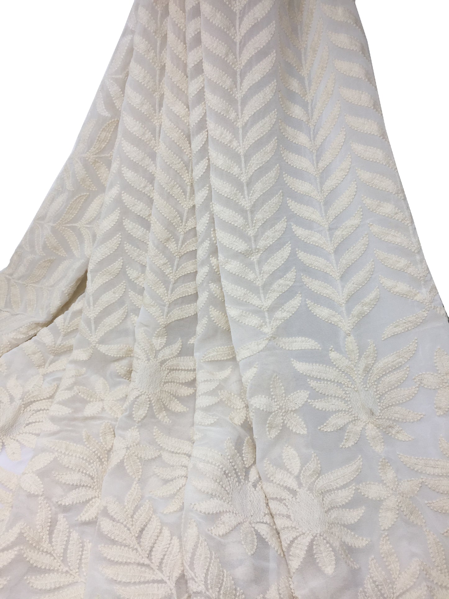 White cotton dress material with Red
