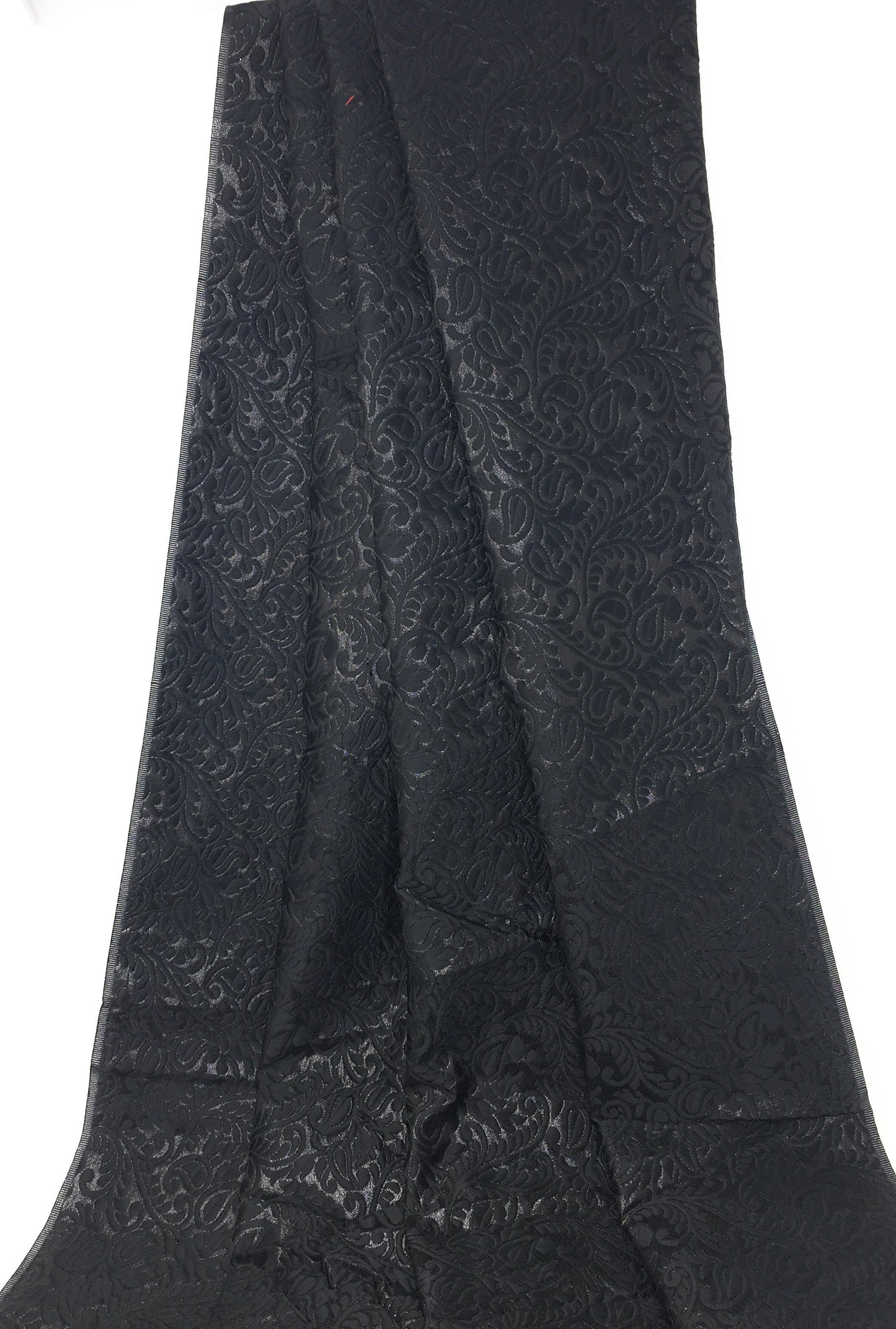 Kurti Material Blouse Fabric by meter black self embroidery brocade butti