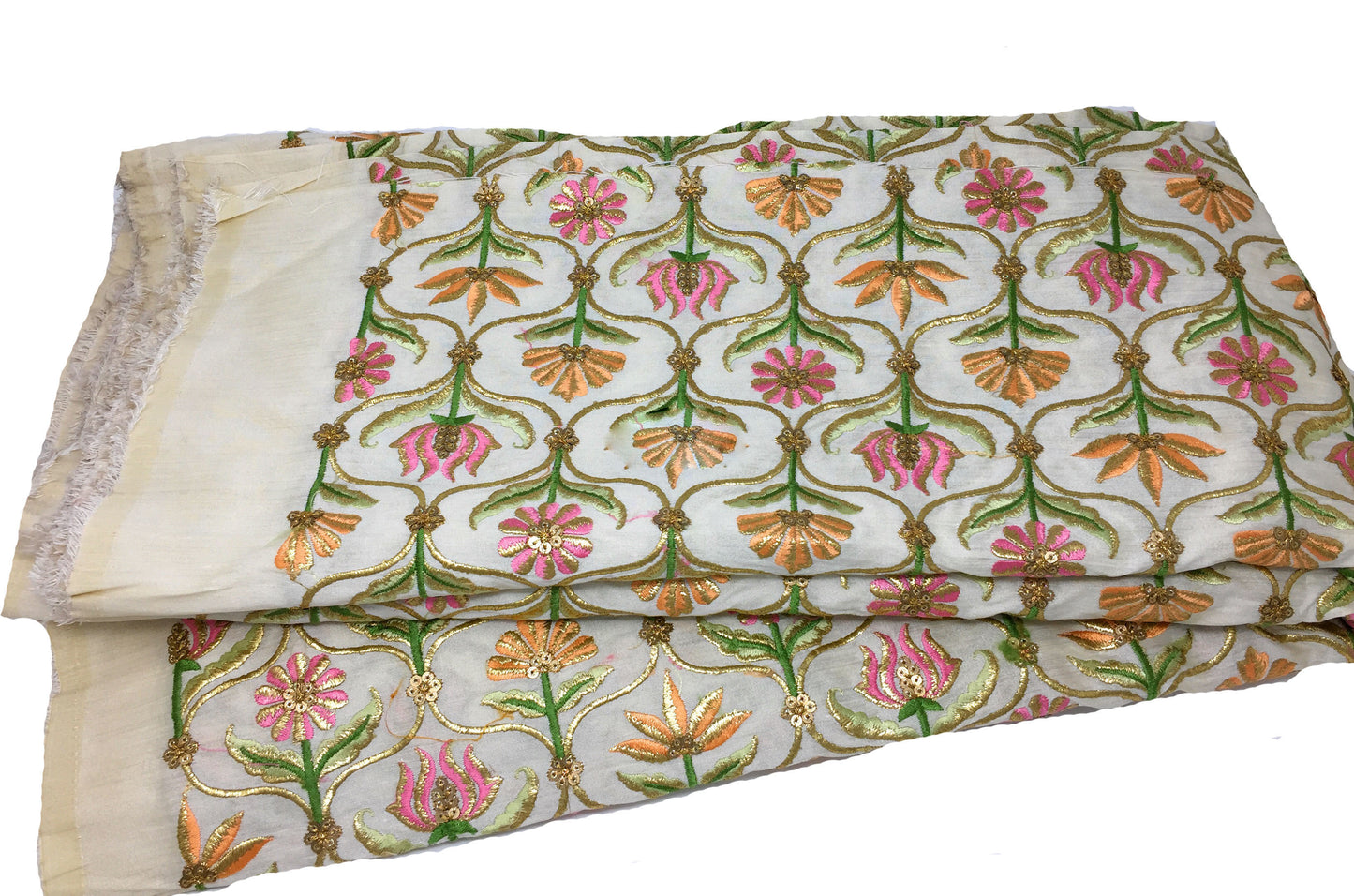 Multicolour Embroidery Cotton Fabric