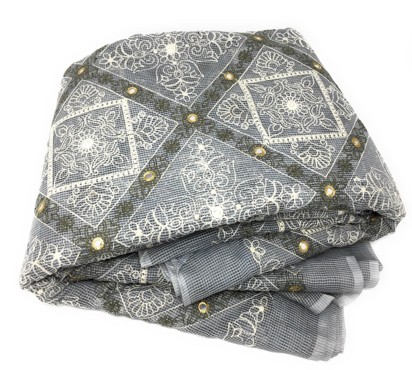 mirror work embroidery fabric