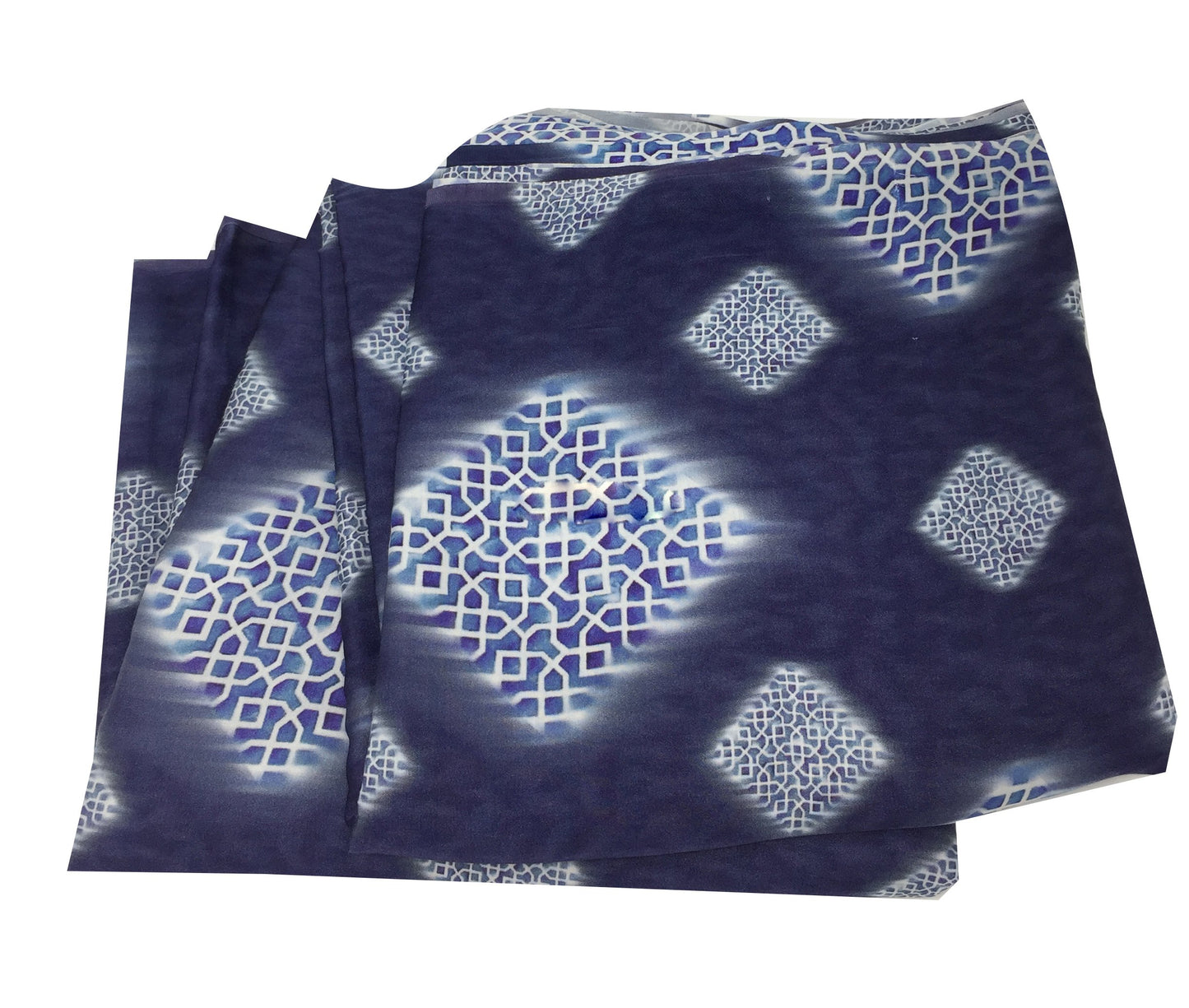 Blue Floral Print Modal Satin Fabric