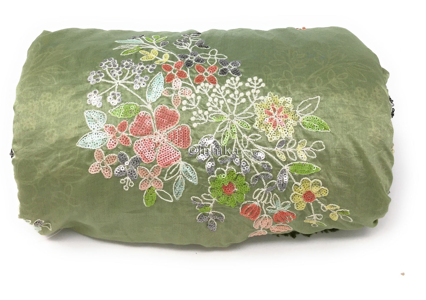 Unstitched lehenga material, Peach Lehenga Fabric, Green Blouse Cloth, Designer Dupatta