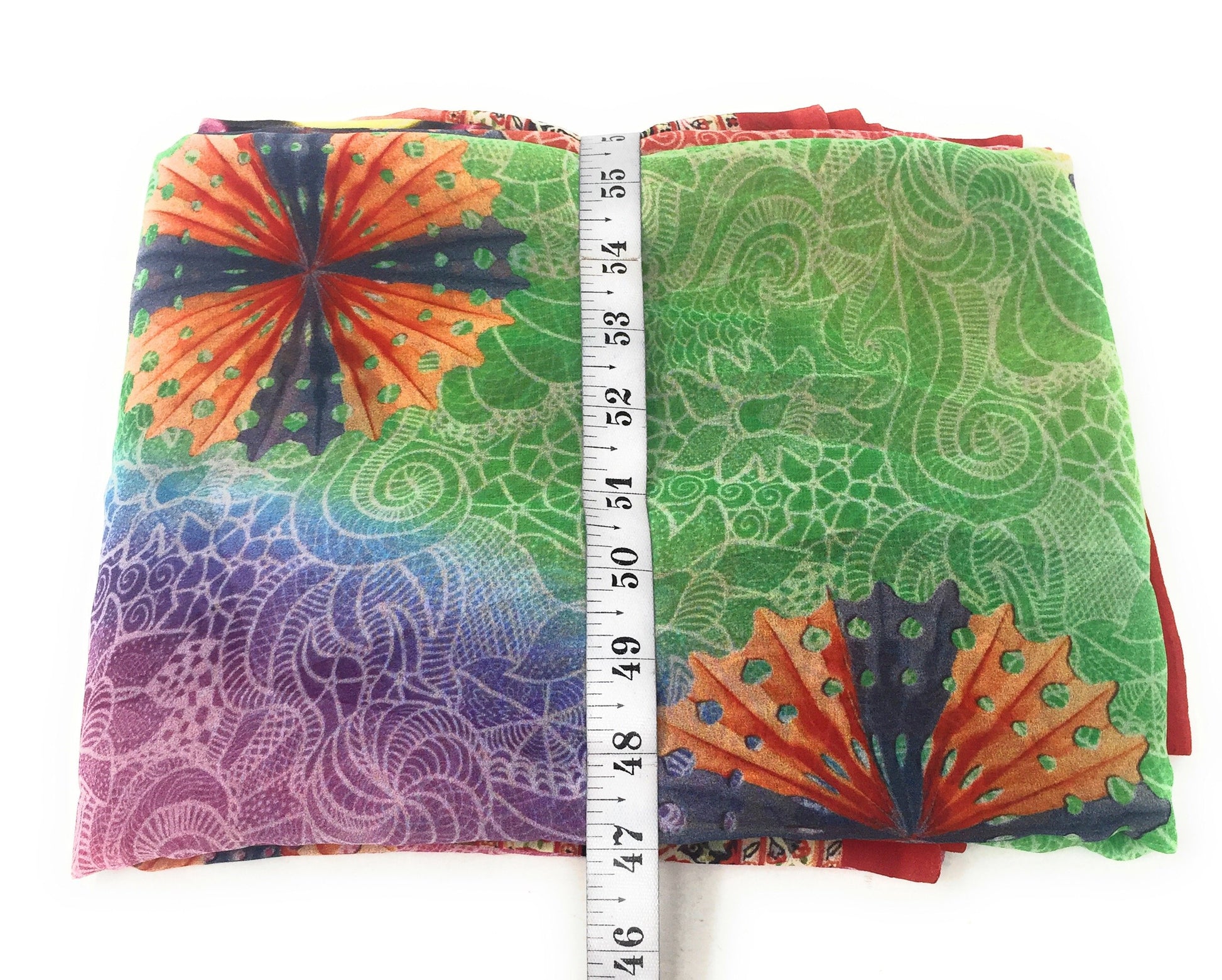 Multicolour Abstract Pattern Printed Georgette Fabric