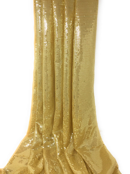 Gold Sequence Fabric Material on Georgette