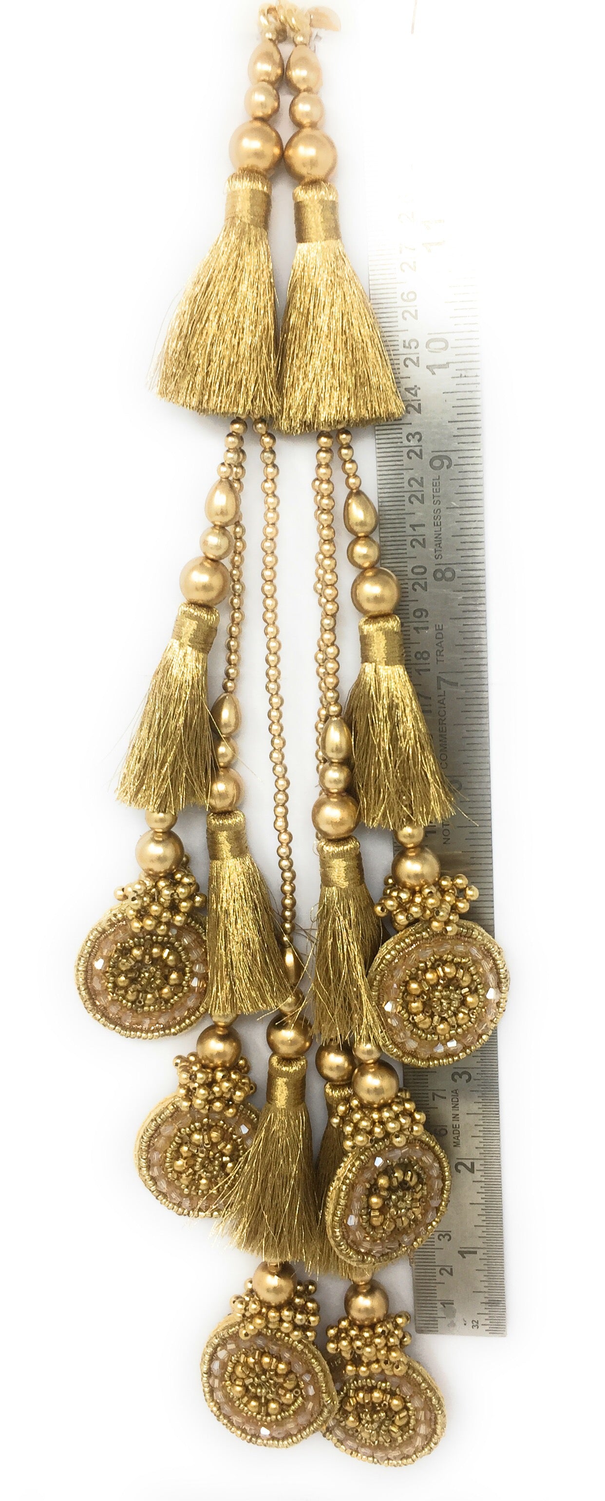 Gold ghagra ke latkan, Crystal Work - Set of 2