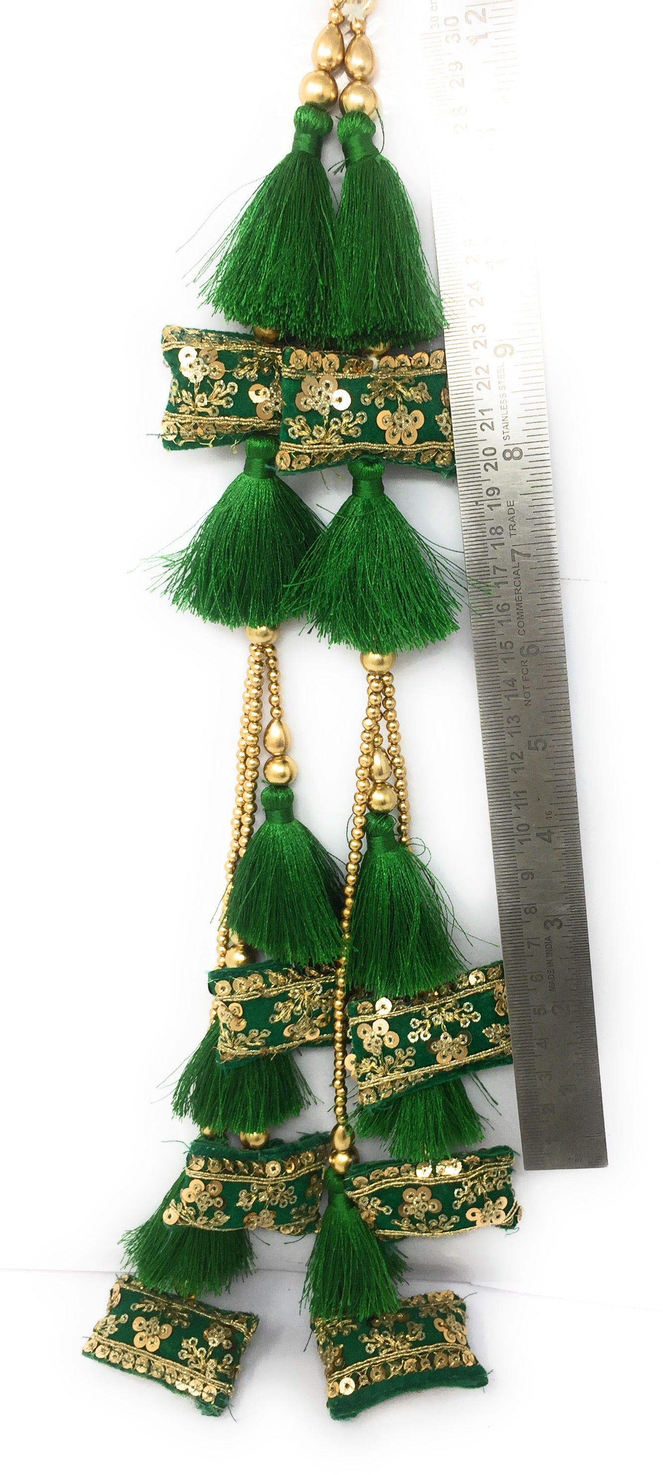 Green lehenga side latkan design - Set of 2