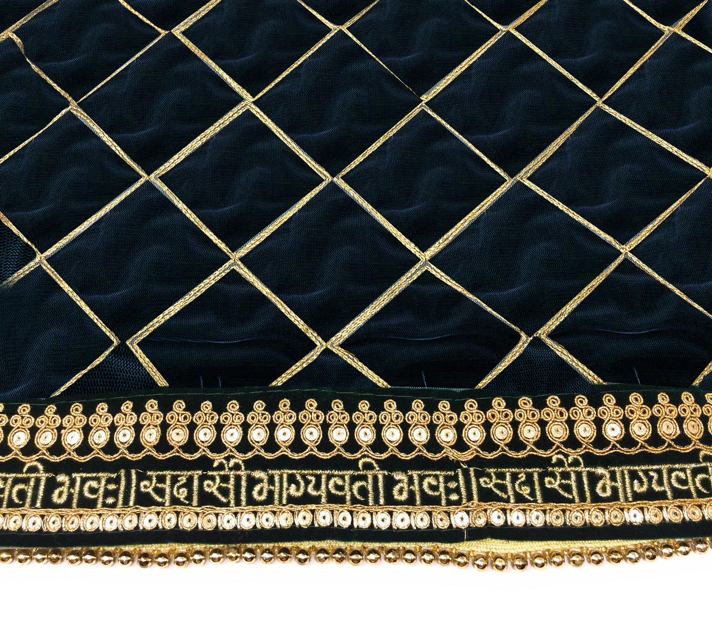 Green Bridal Sada Saubhagyavati Bhav Wedding Dupatta