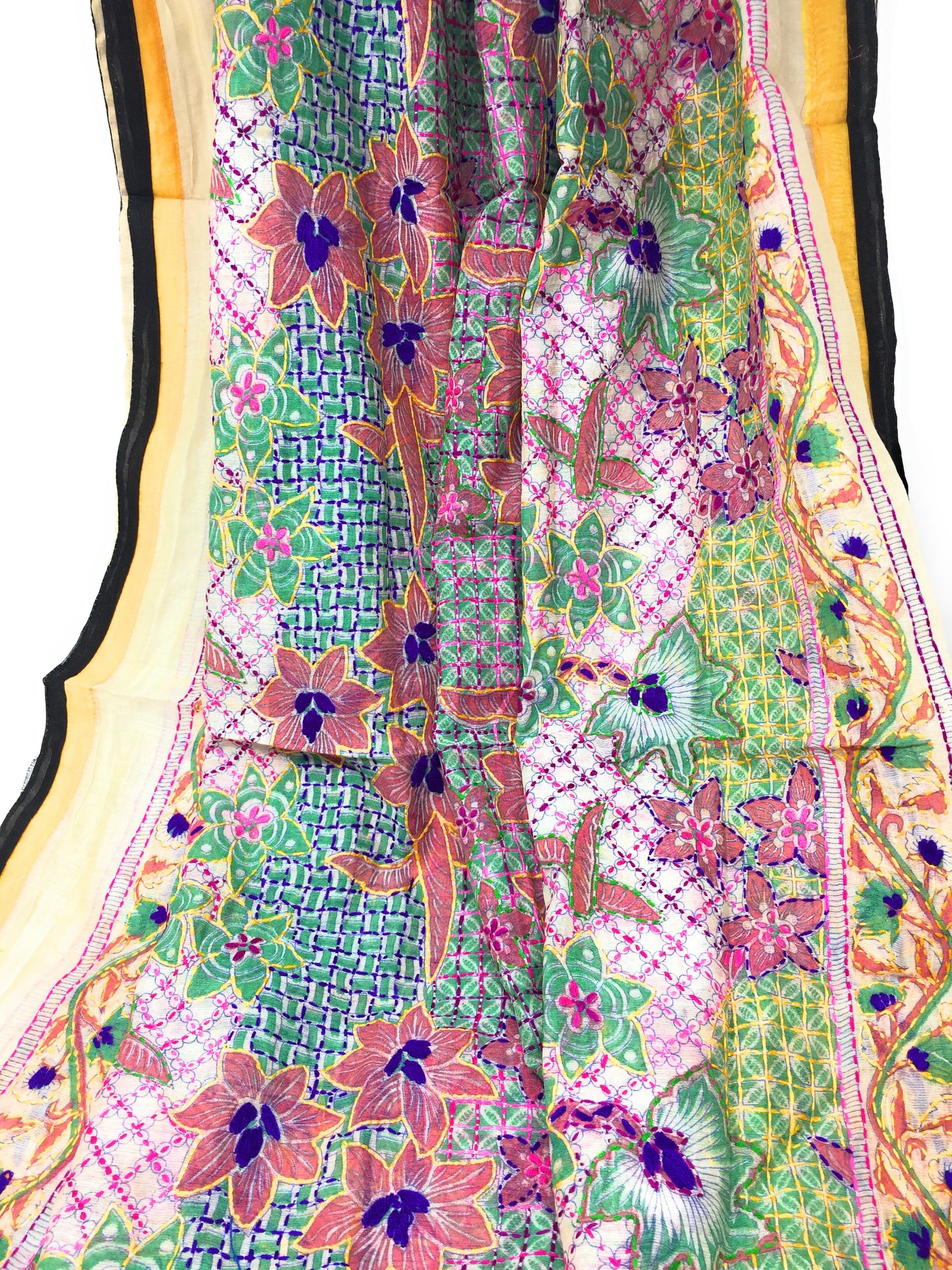 Embroidery Work Dupatta - Kantha on Madhubani