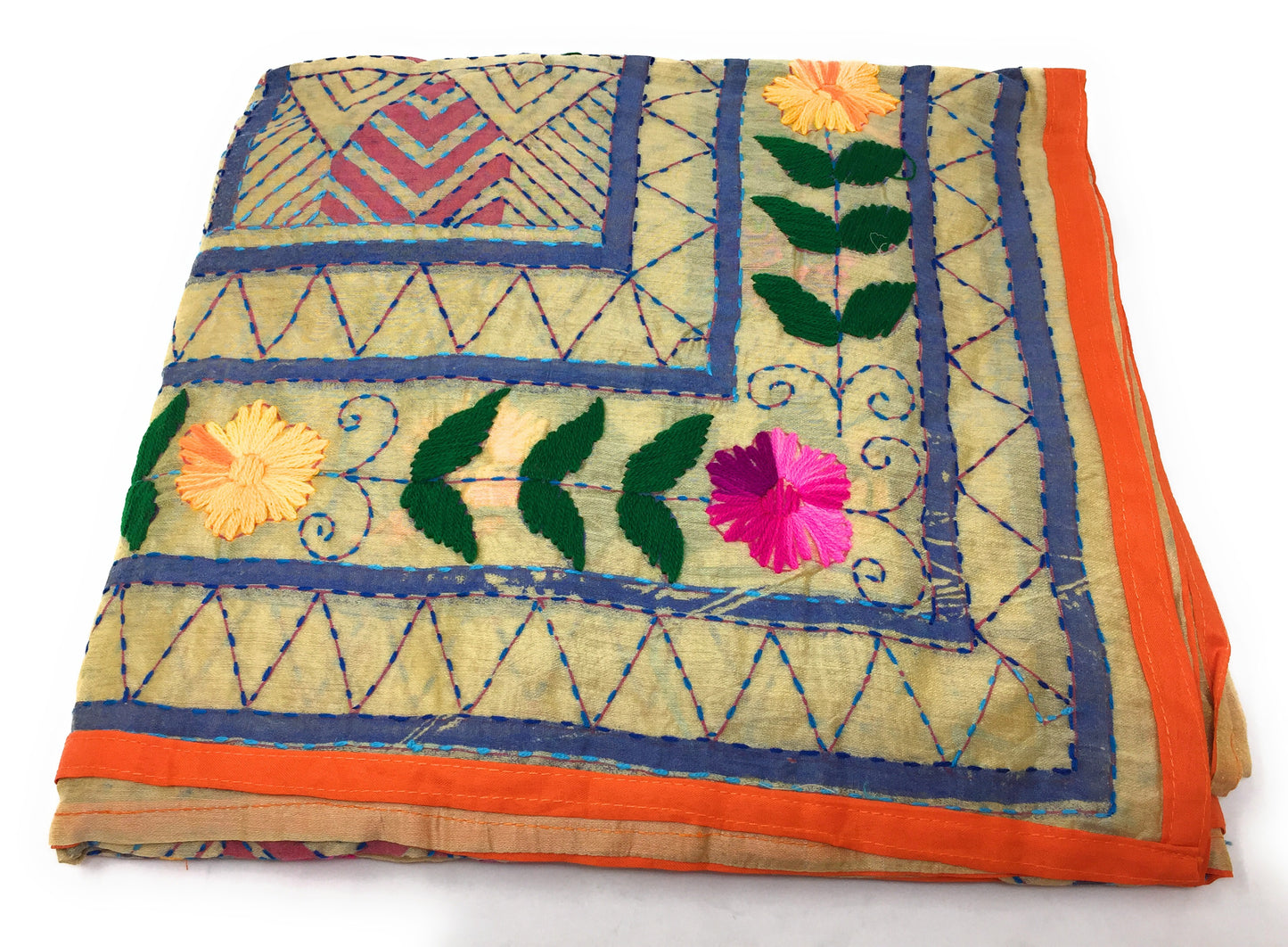 Embroidered Stole - Kantha Work on Madhubani Art Form