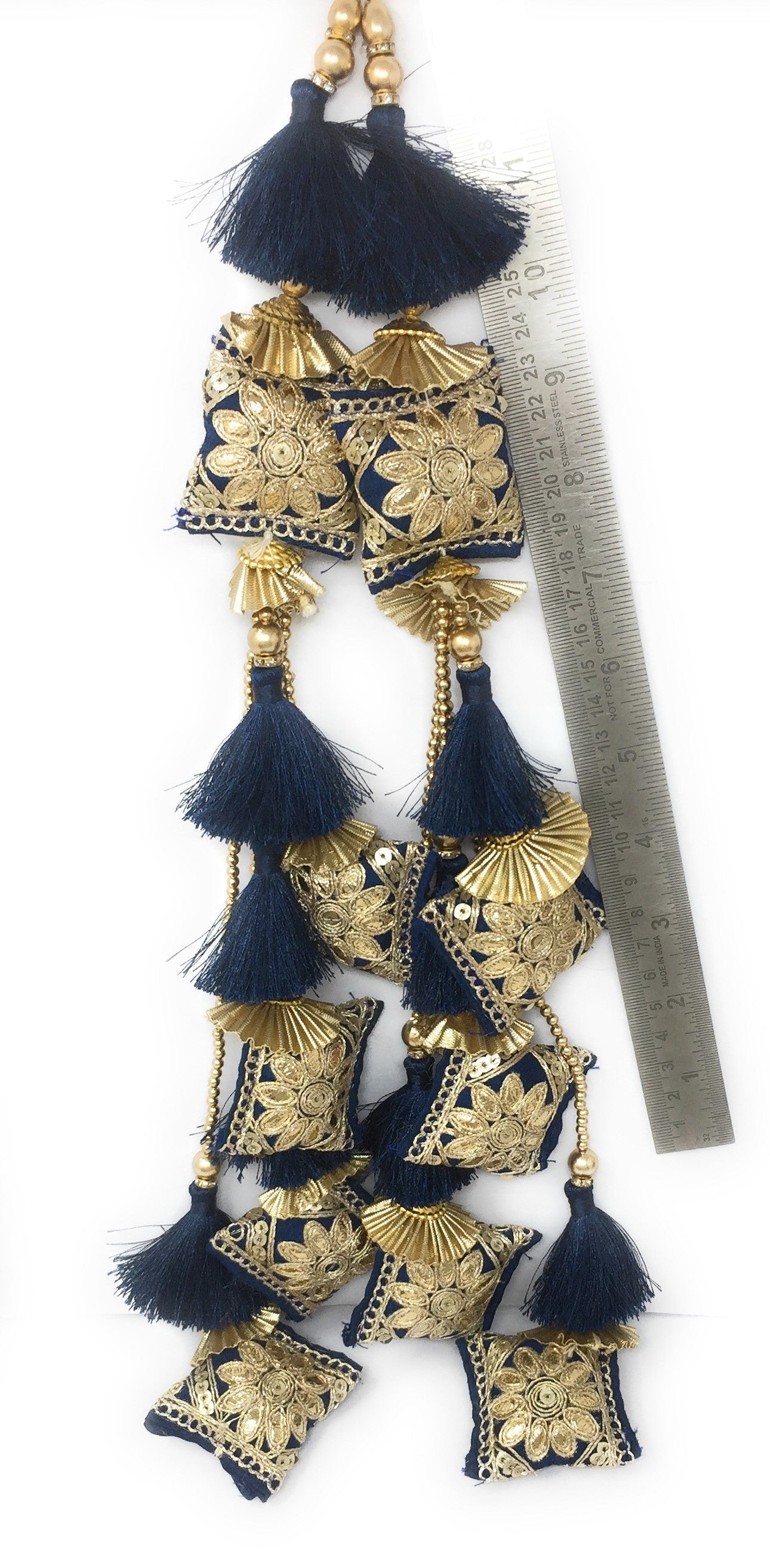 Bridal Lehenga Ka Latkan Navy Blue - Set of 2