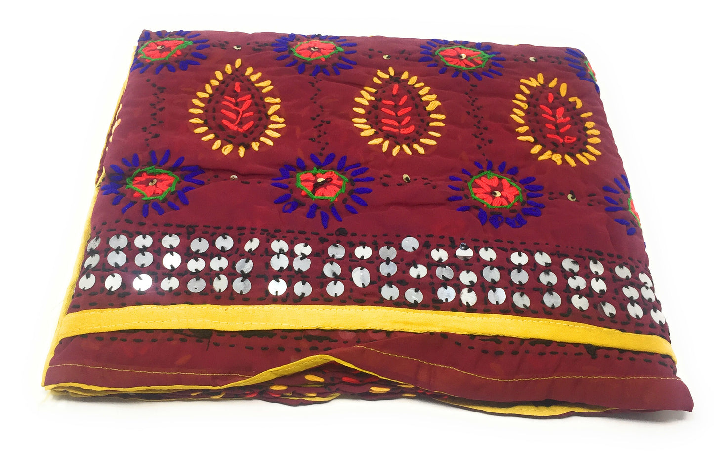 Phulkari Work Dupatta in Maroon