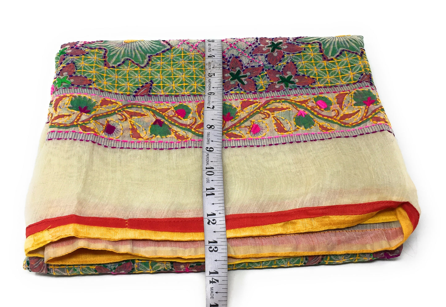 Full Embroidery Dupatta - Kanha Work on Madhubani Art
