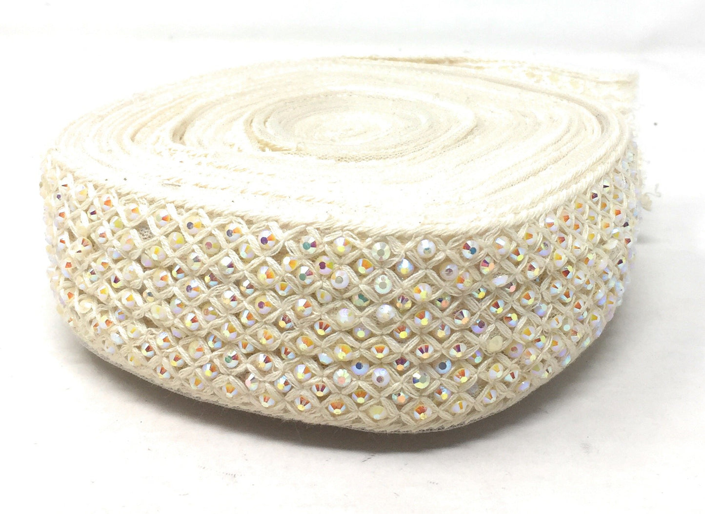 Pastel Pink Beaded Embroidered Saree Border Trim - 9 Meter Roll