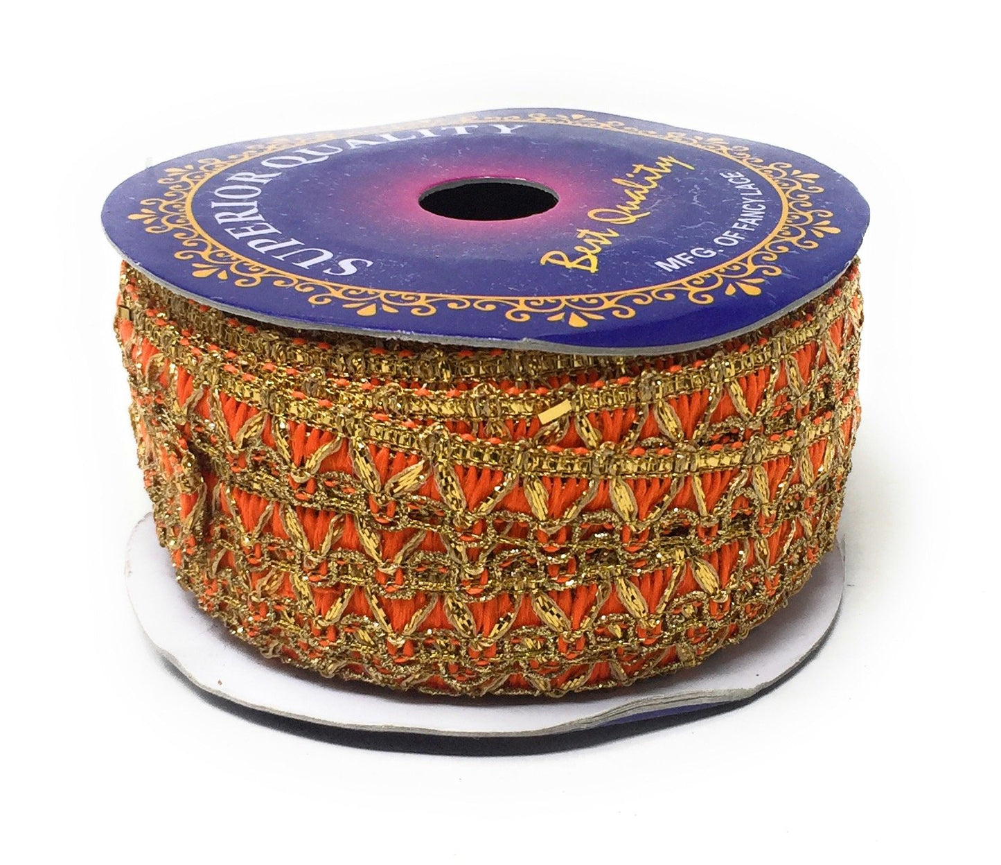Light Gold Beaded Embroidered Saree Border Trim - 9 Meter Roll