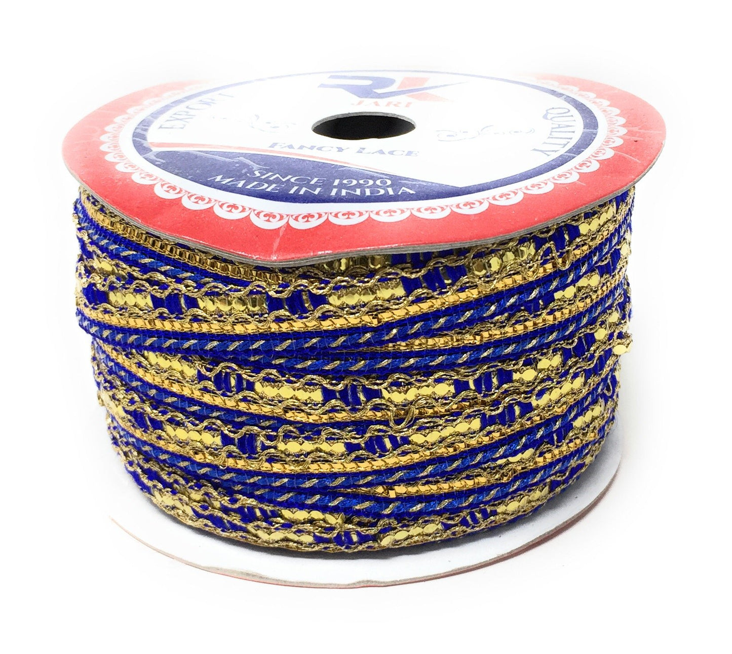 Gold Beaded Embroidered Saree Border Trim - 9 Meter Roll
