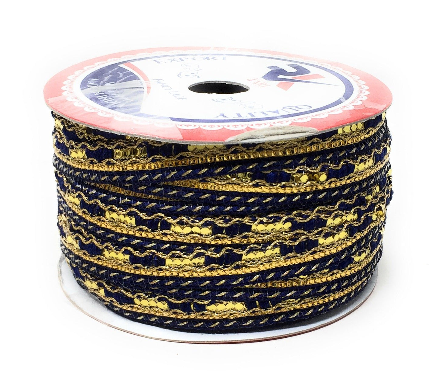 Yellow Beaded Embroidered Saree Border Trim - 9 Meter Roll