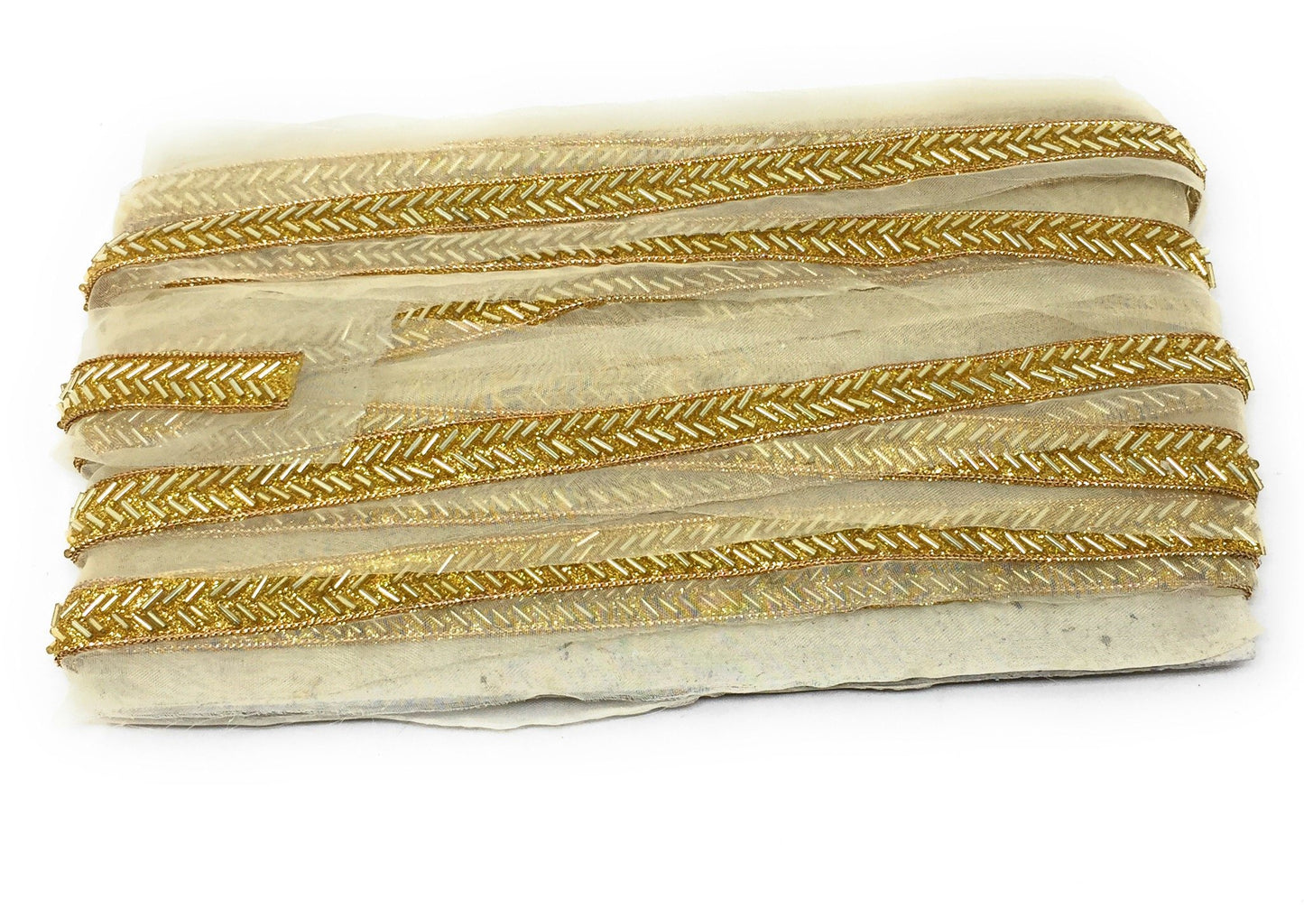 Gold Embroidered Saree Border Trim - 9 Meter Roll