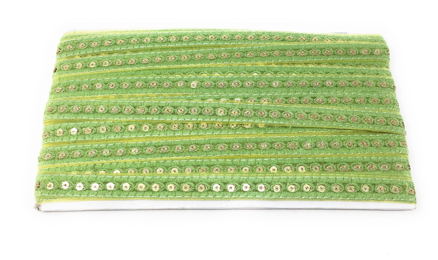 Rani Pink Sequins Embroidery Saree Border Trim - 9 Meter Roll