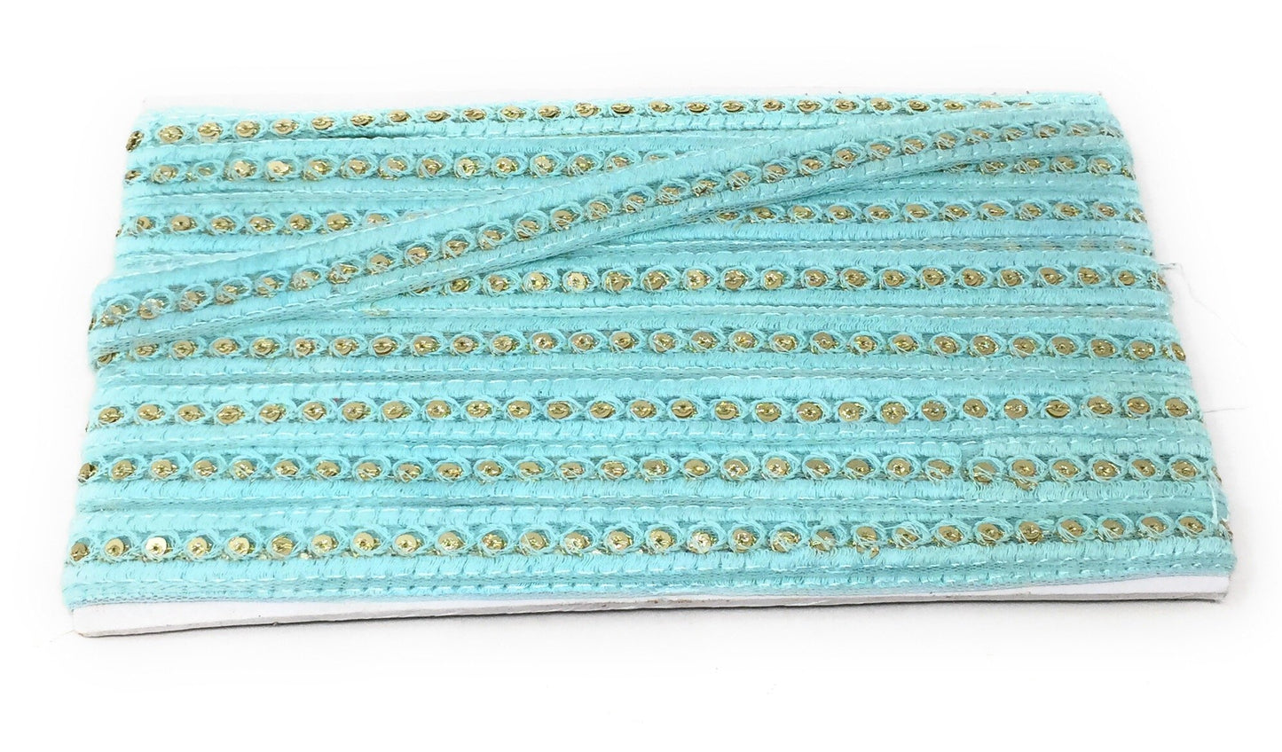 Baby Pink Sequins Embroidery Saree Border Trim - 9 Meter Roll