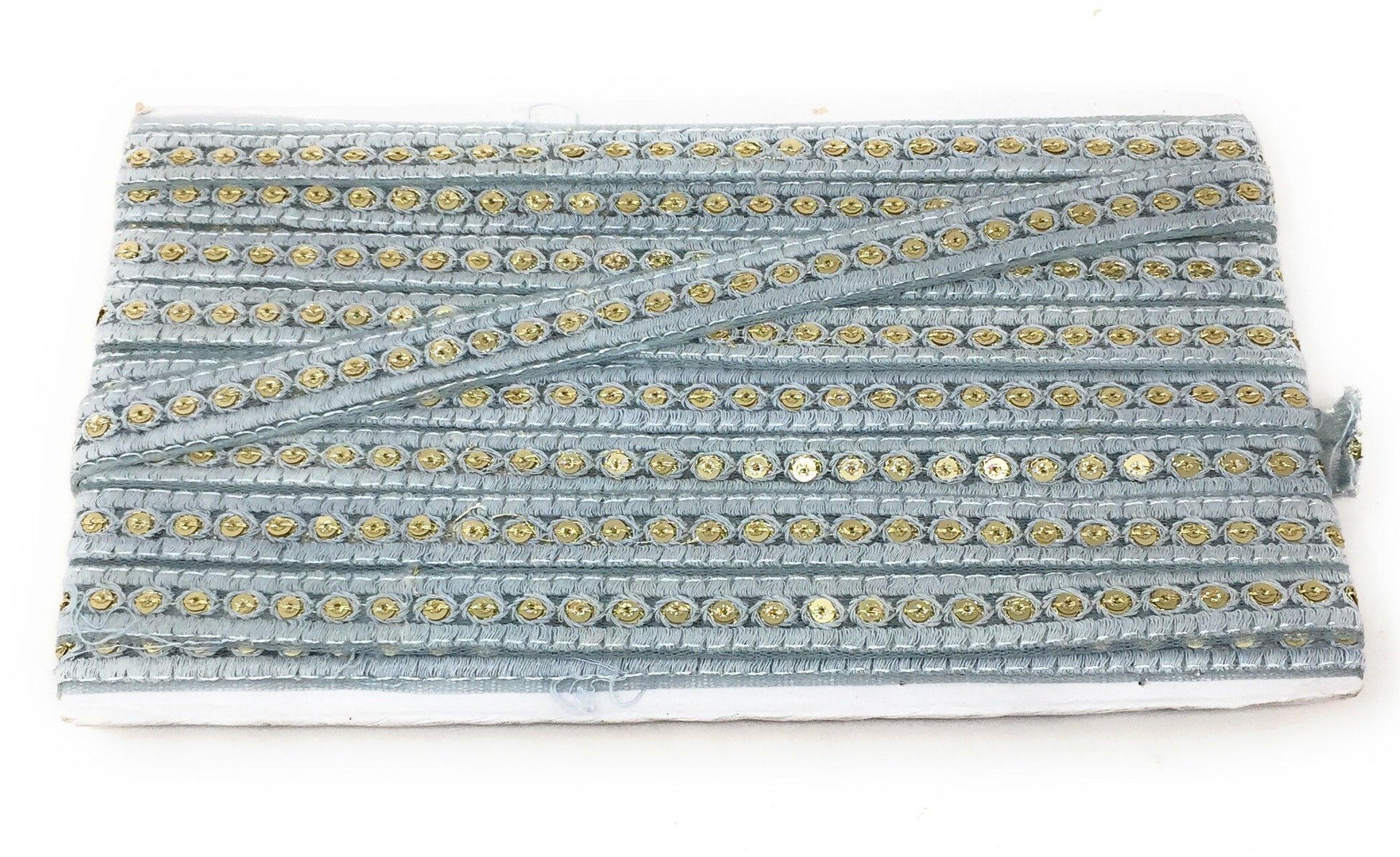 Sea Blue Sequins Embroidery Saree Border Trim - 9 Meter Roll