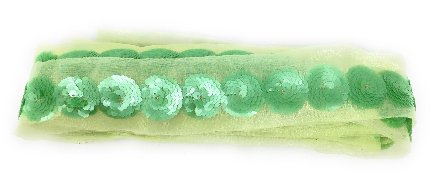 Light Green sequin trim