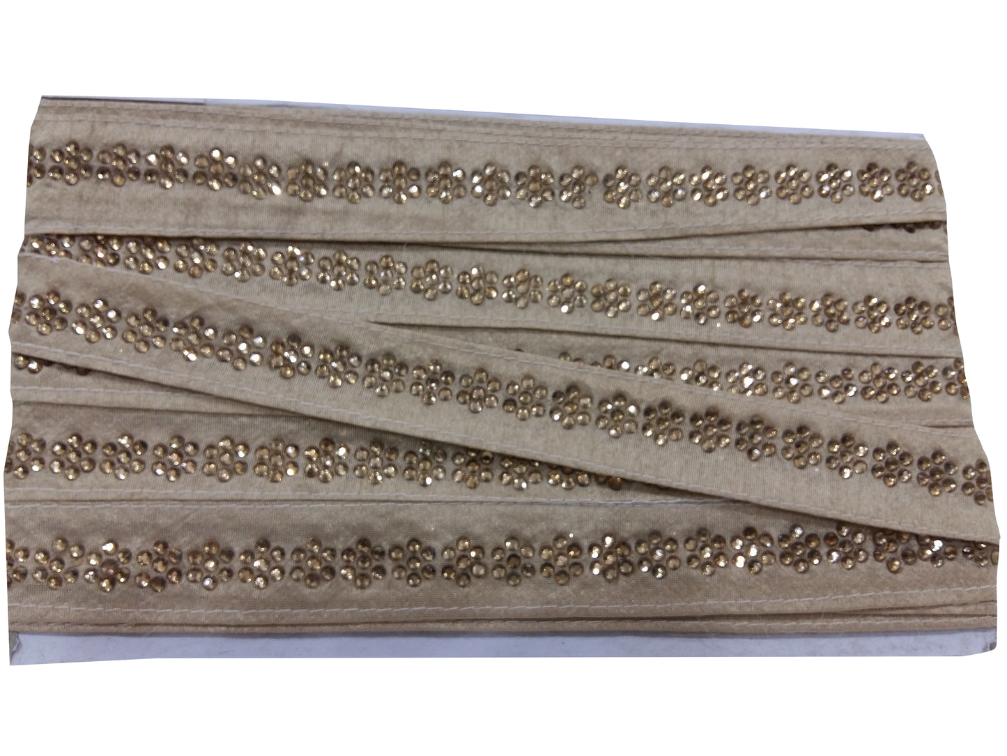 Beige Beaded Indian Saree Borders