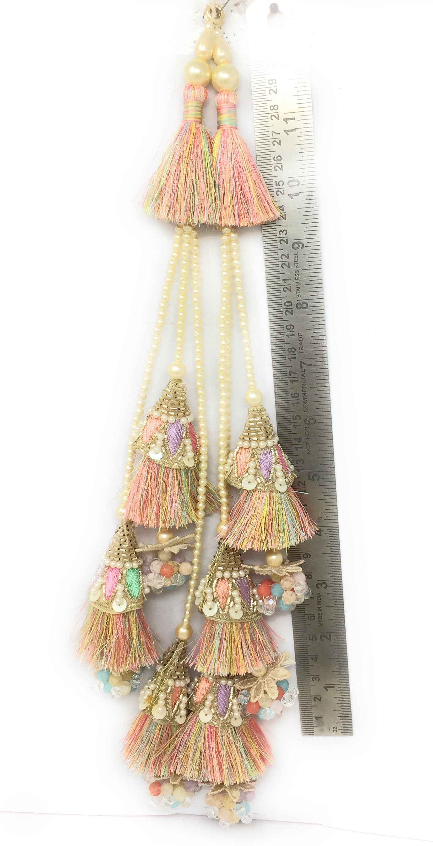 Multicolour heavy latkan for lehenga - Set of 2