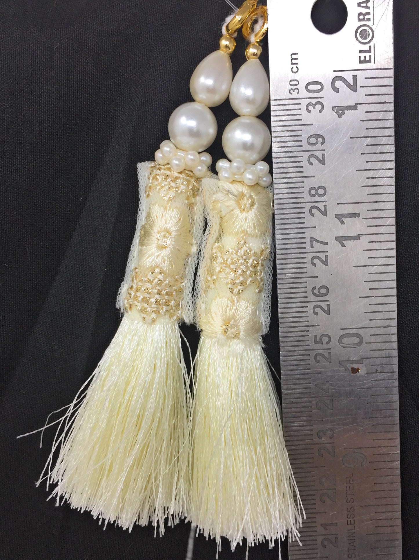 Off White handmade hangings for blouse - Set of 2