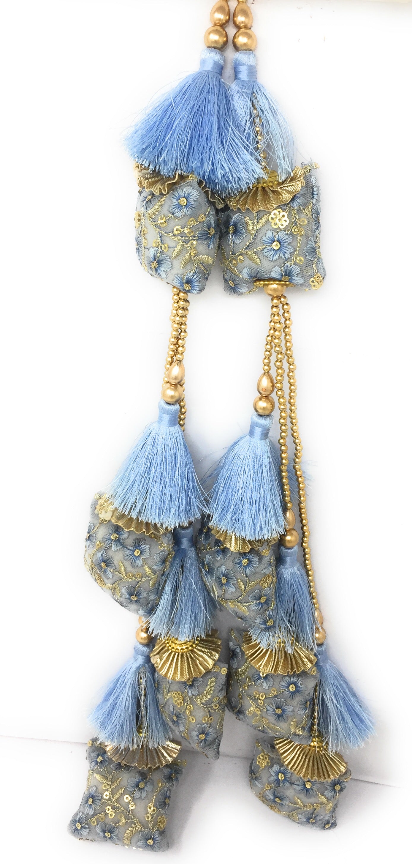 tassels on lehenga Pastel Blue