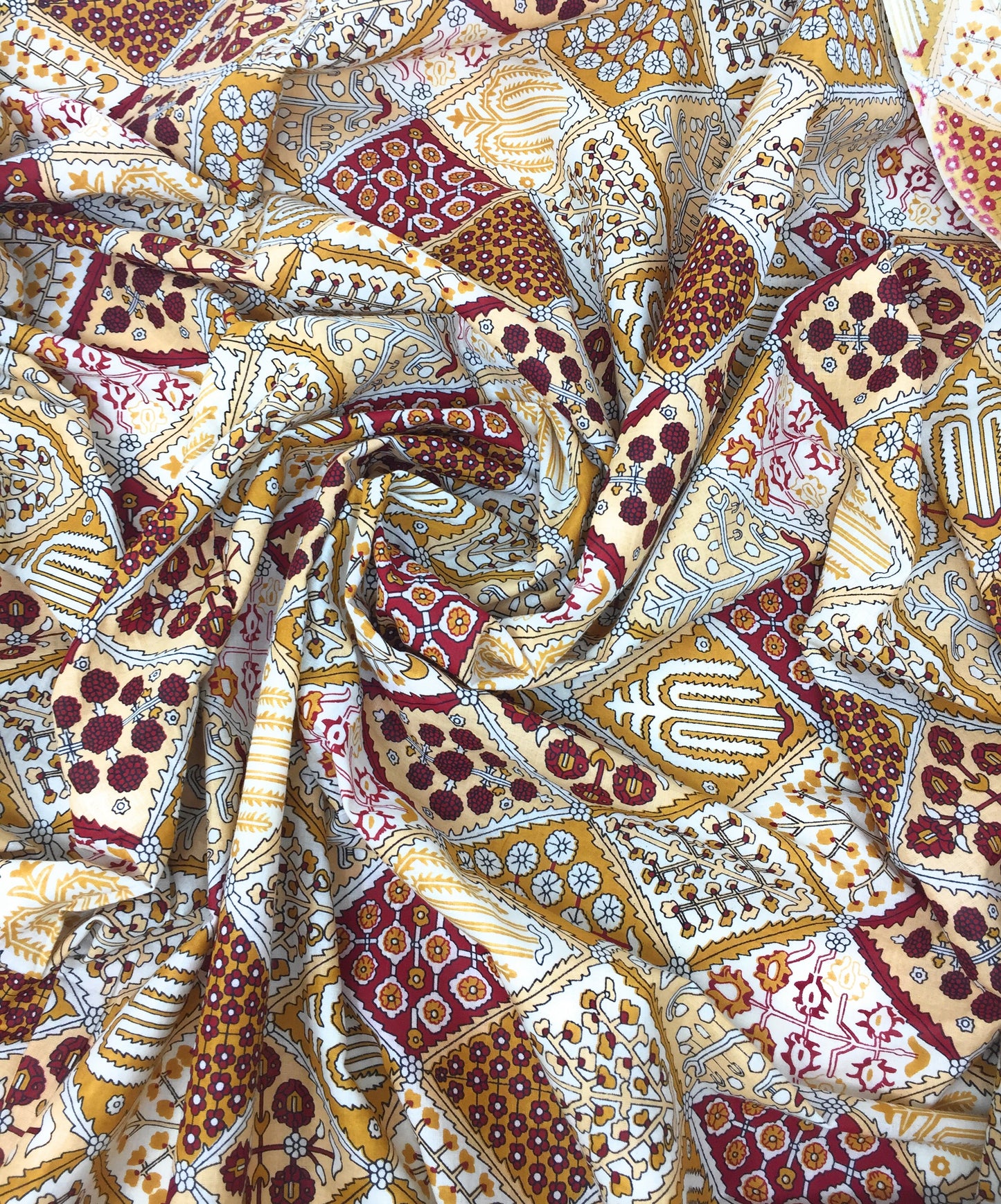Ajrakh Cotton Print Fabric Material by Meter