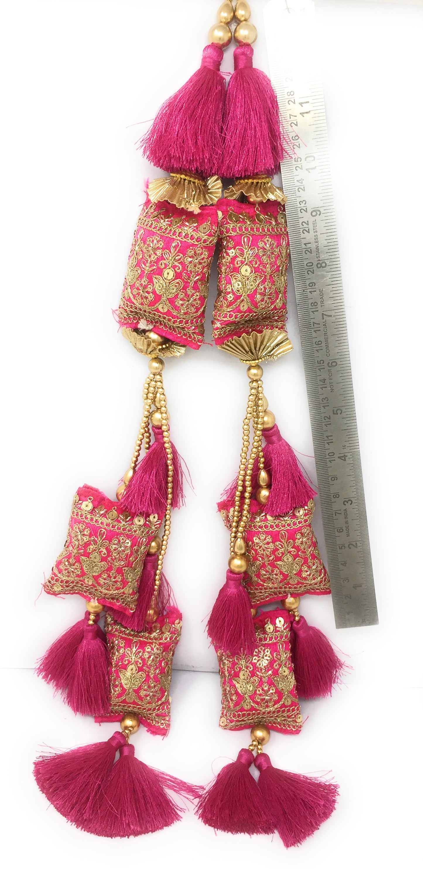 Rani Pink lehenga ke latkan - Set of 2