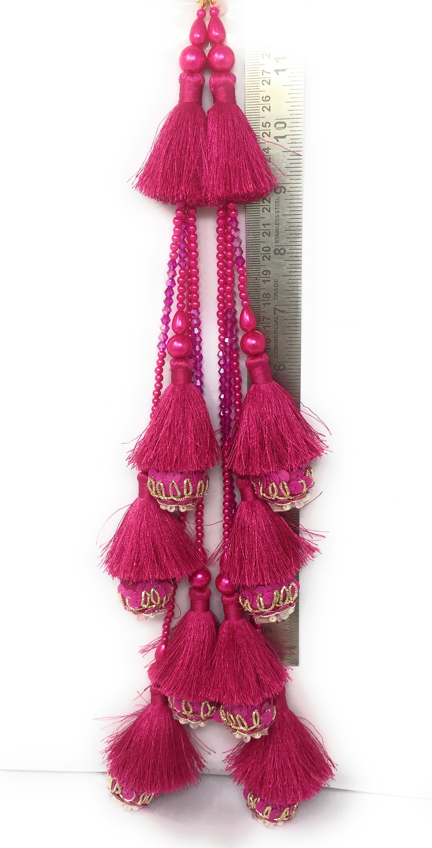 Rani Pink lehenga with tassels - Set of 2