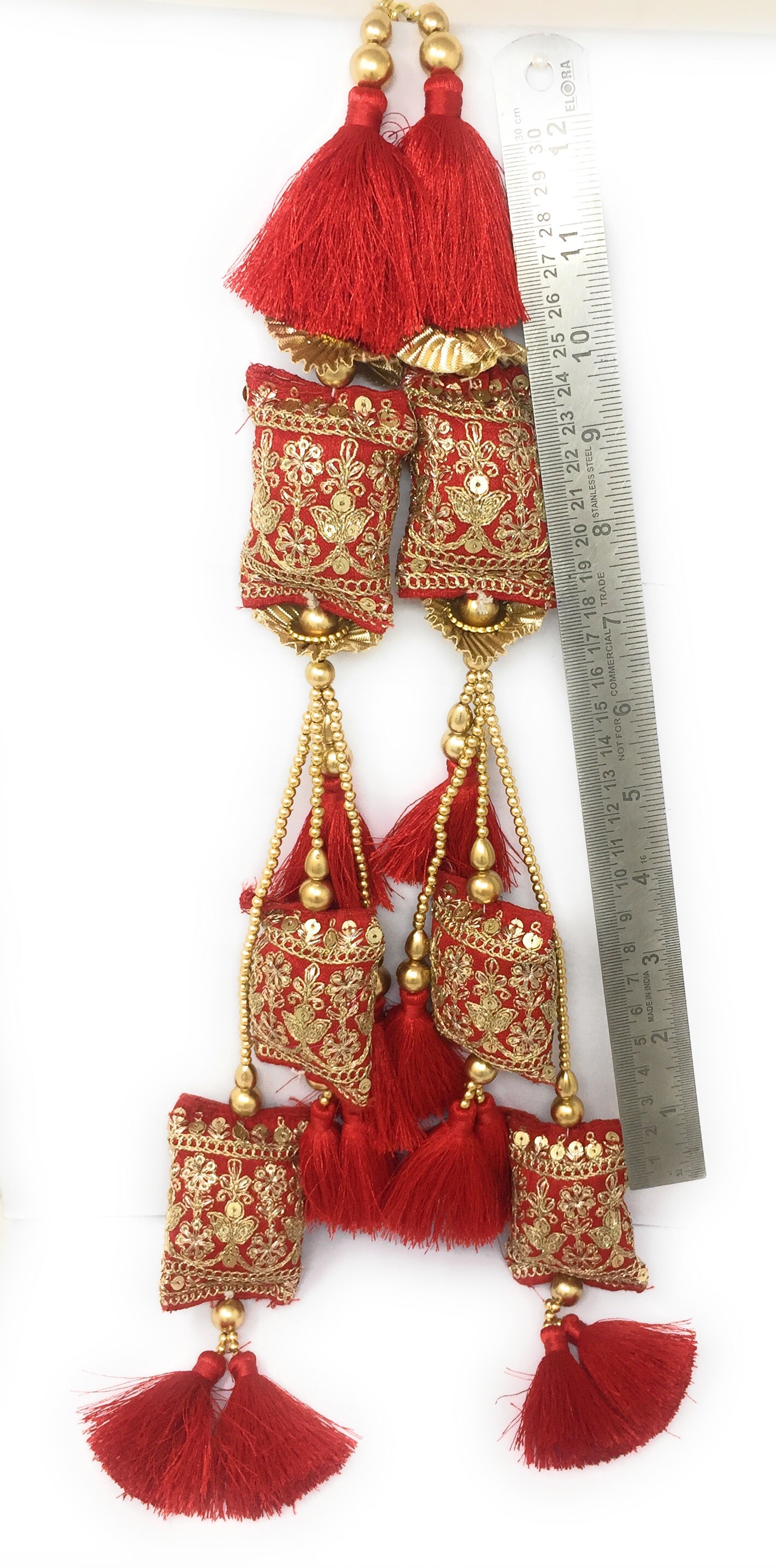 Red Side Latkan for Lehenga - Set of 2