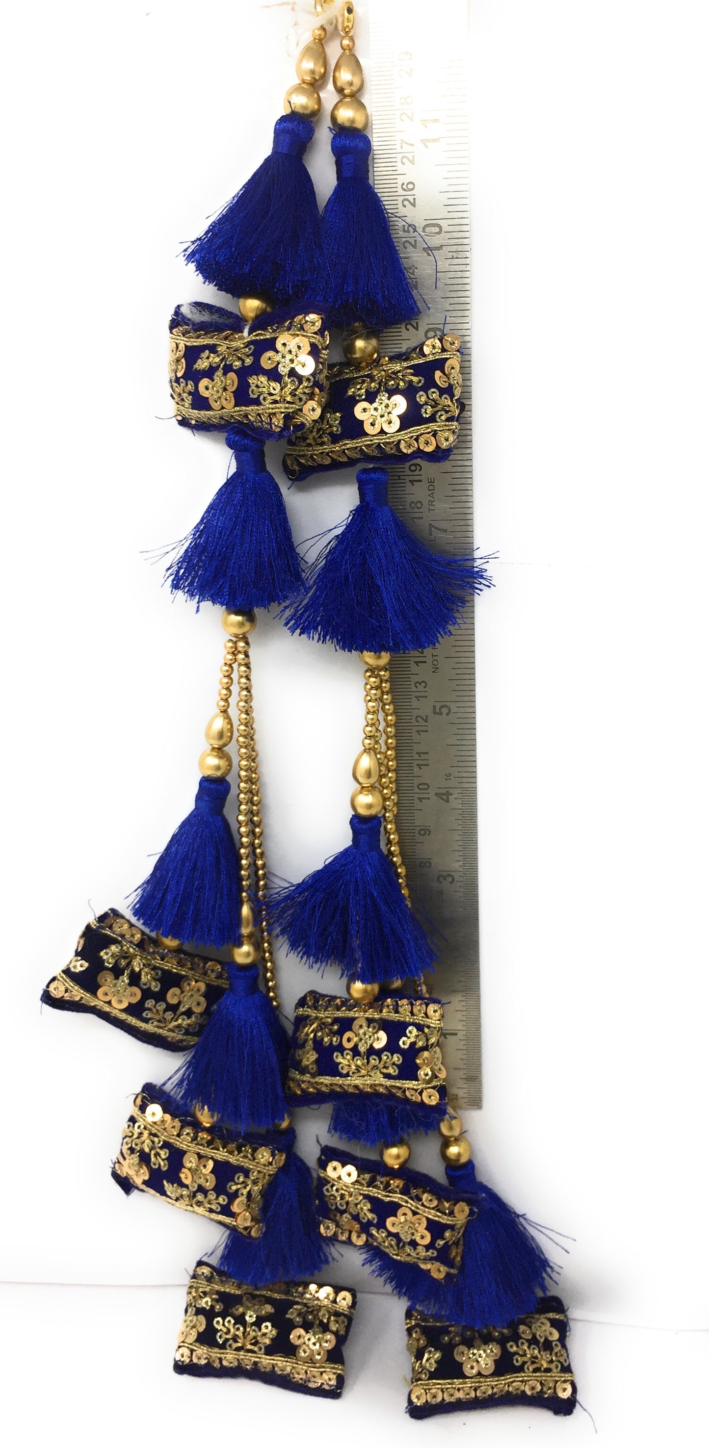 Royal Blue hangings for lehenga online - Set of 2