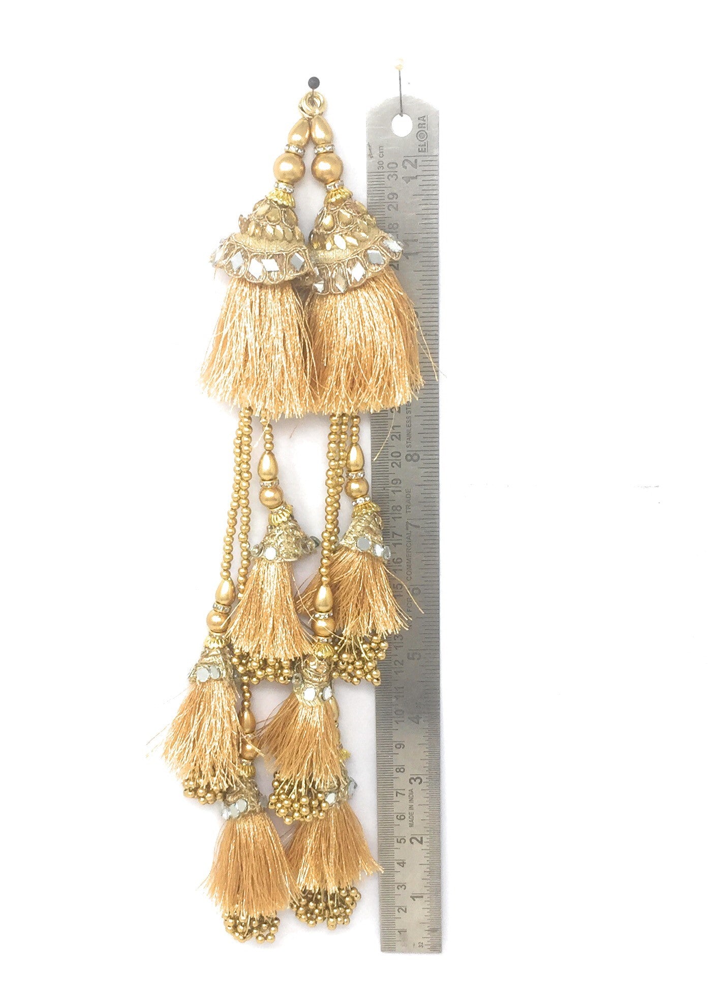 Heavy Gold Mirror Lehenga Latkan - Set of 2