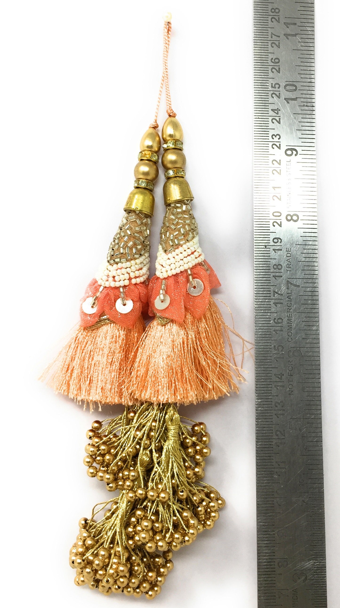 Blouse Latkan Tassel Peach - Set of 2