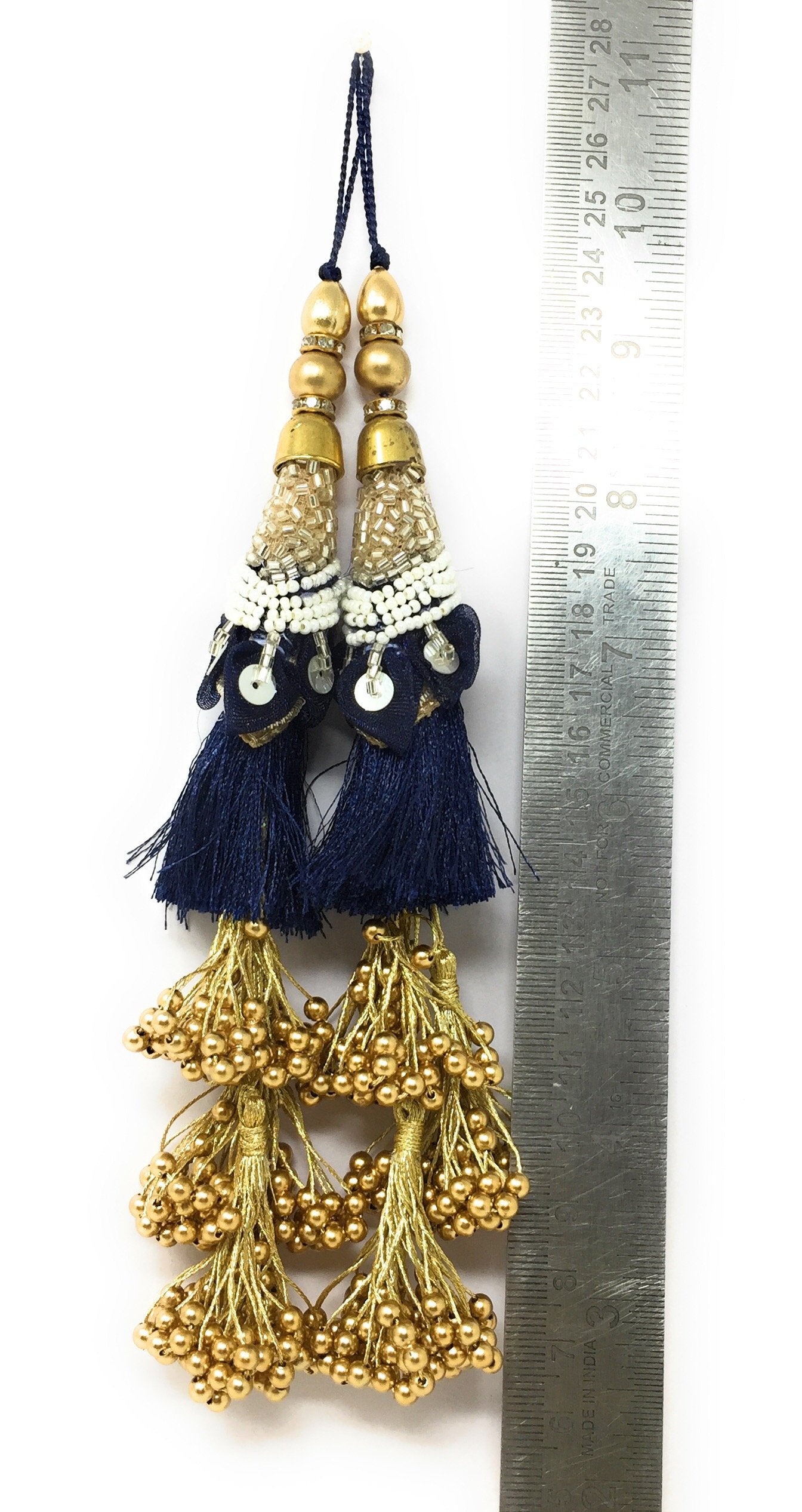 Blouse Latkan Tassel Navy Blue - Set of 2