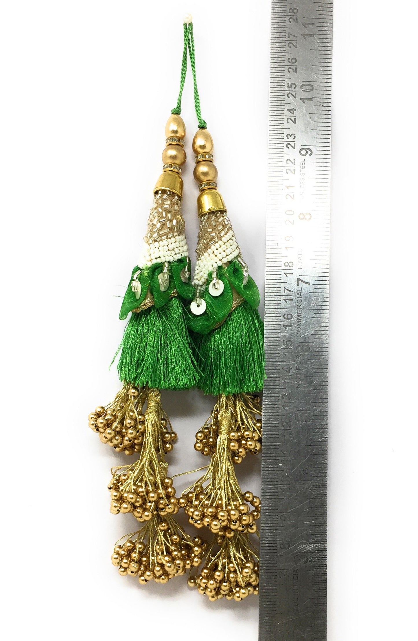 Blouse Latkan Tassel Drak Green - Set of 2
