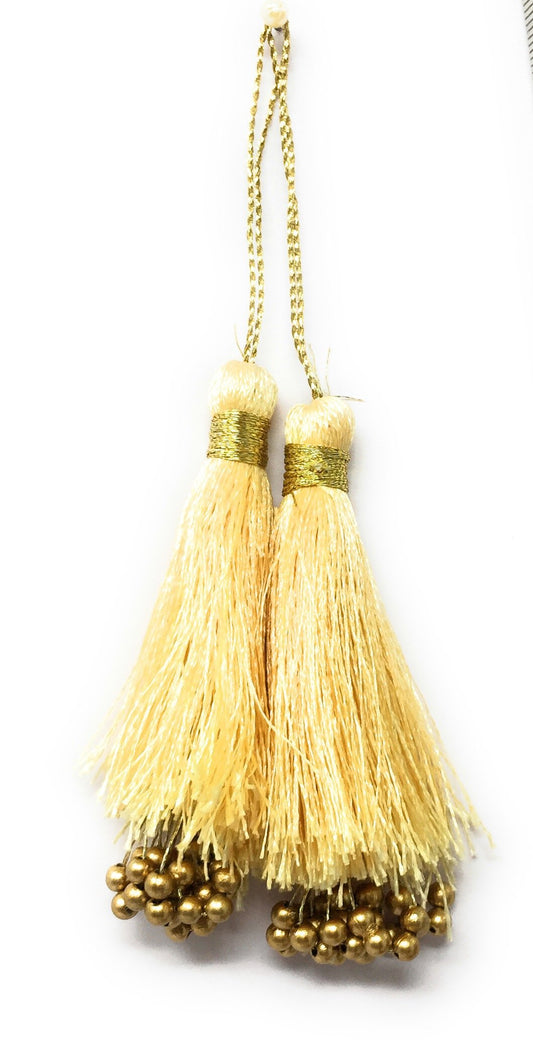 Latkan suit blouse tassel hanging Cream 15266