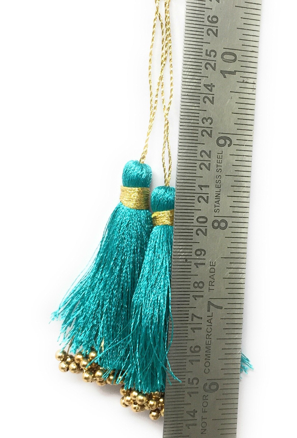 Blouse Latkan Tassel Cyan Blue - Set of 2