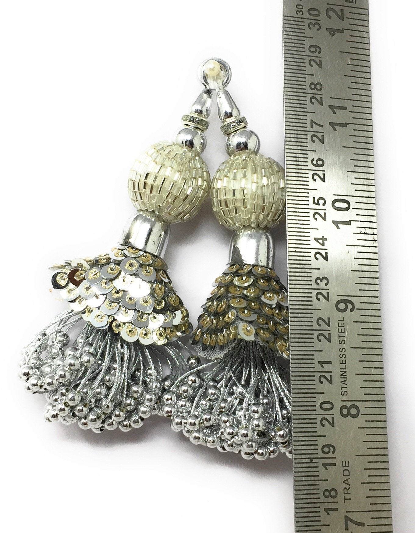 Blouse Latkan Tassel Silver - Set of 2