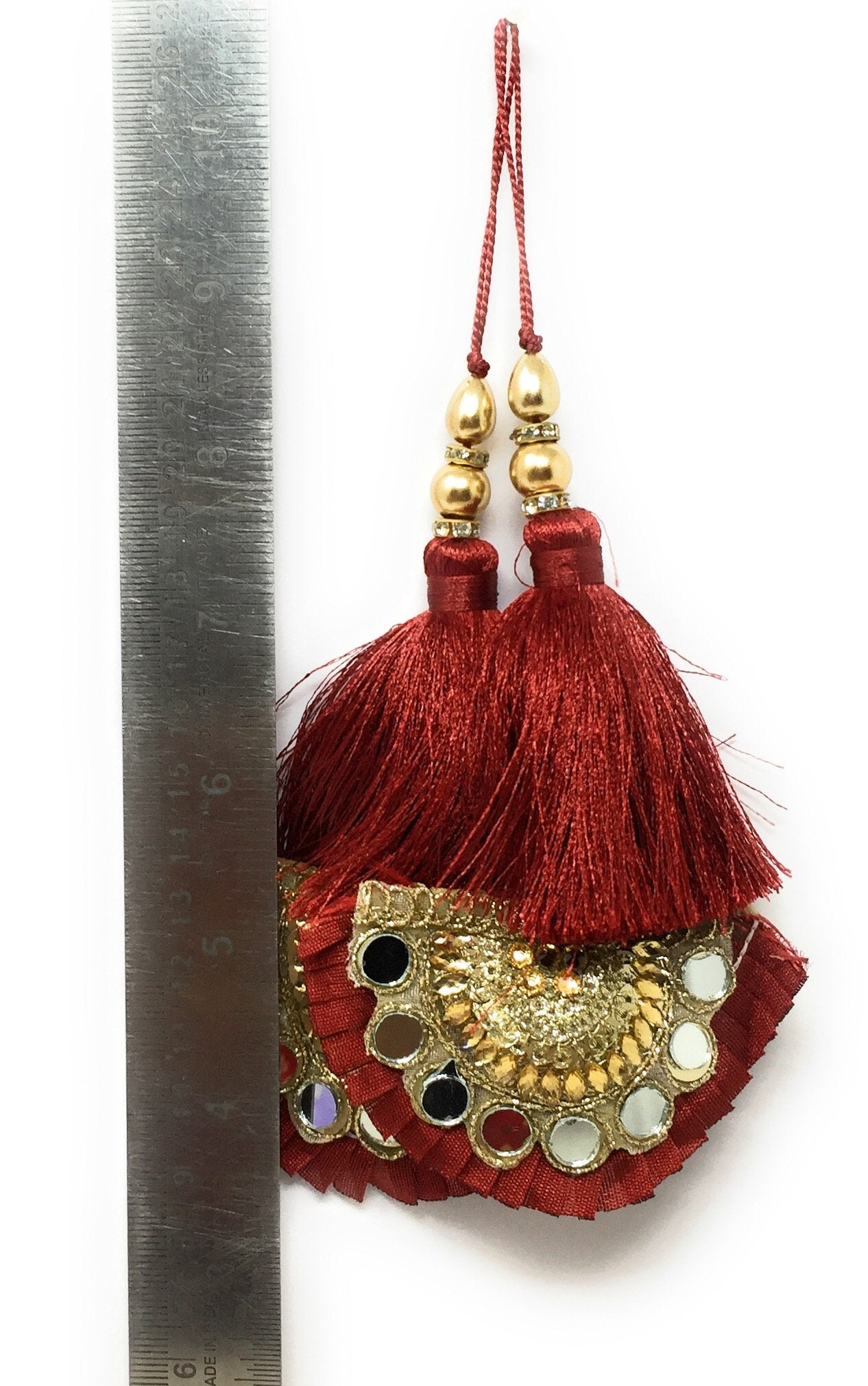 Blouse Latkan Tassel Maroon - Set of 2