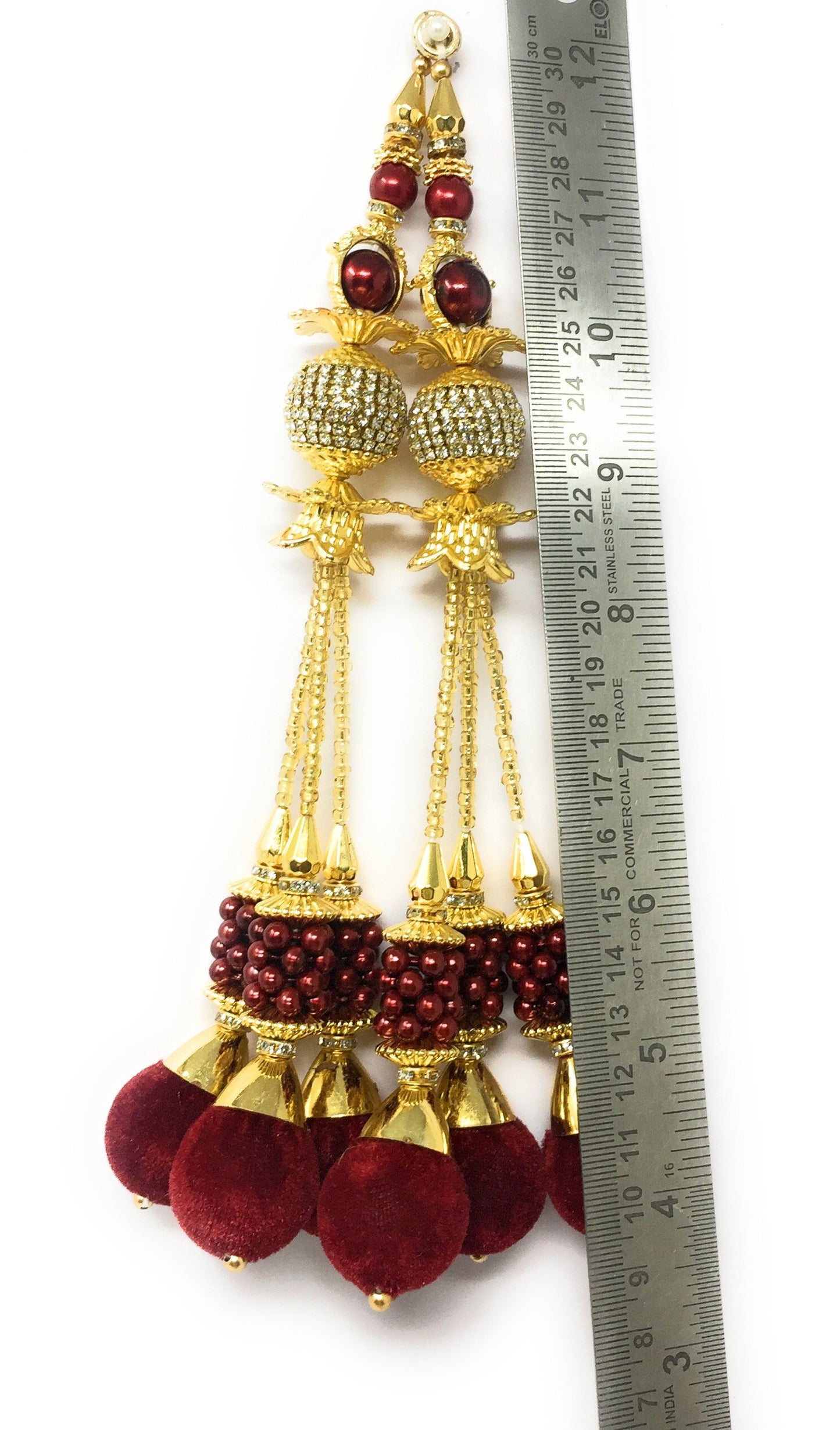 Maroon Heavy Bridal Latkan Blouse Hanging 15165