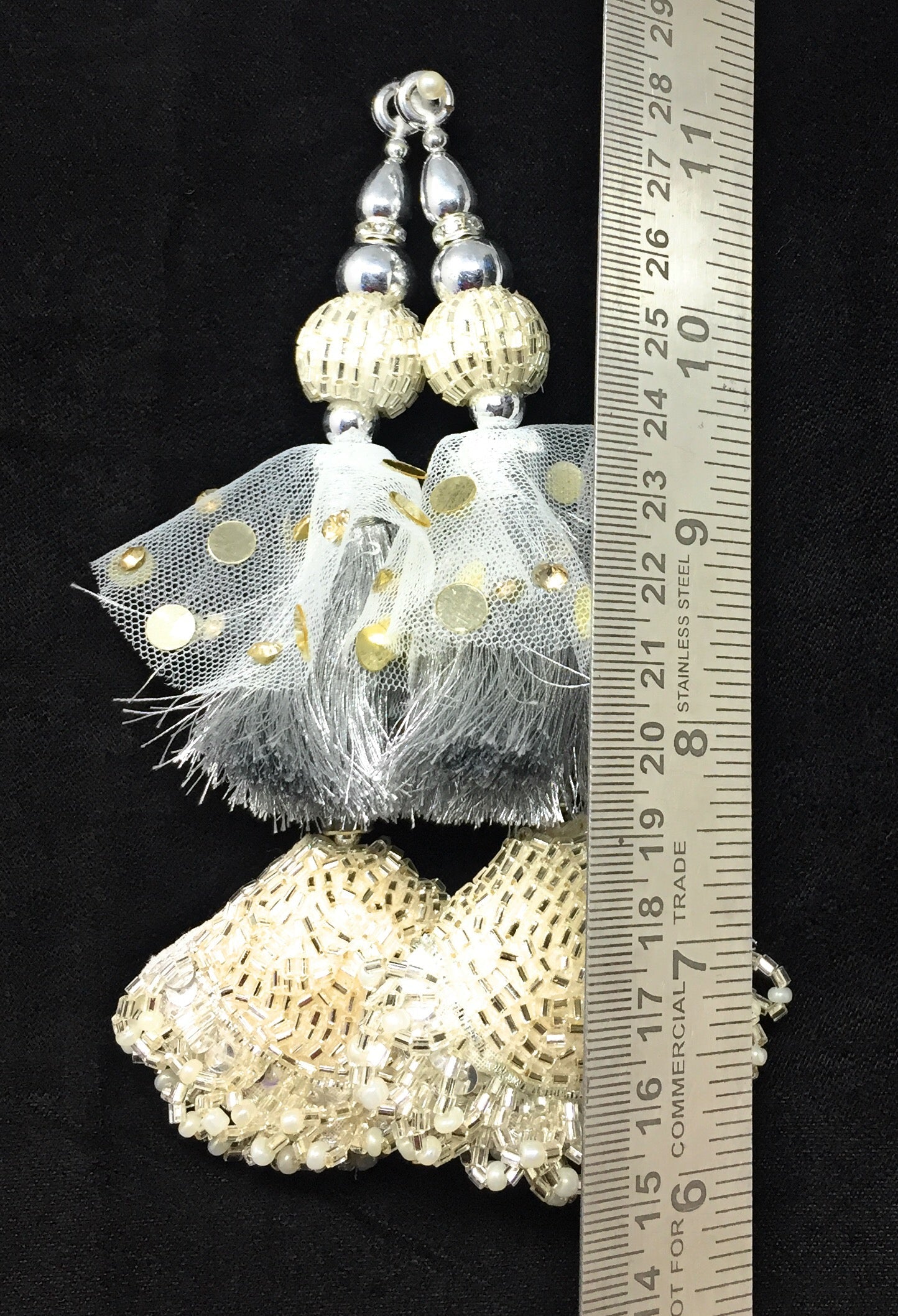 Silver blouse latkan heavy designer