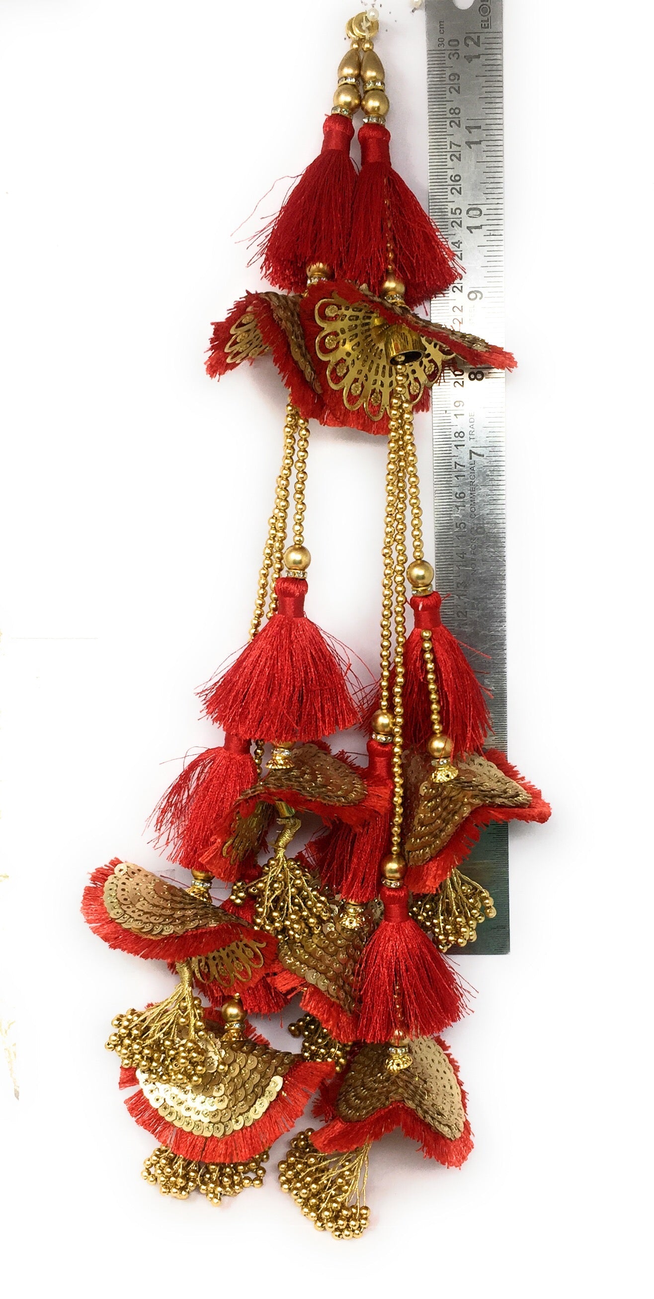 Red latkan for lehenga heavy