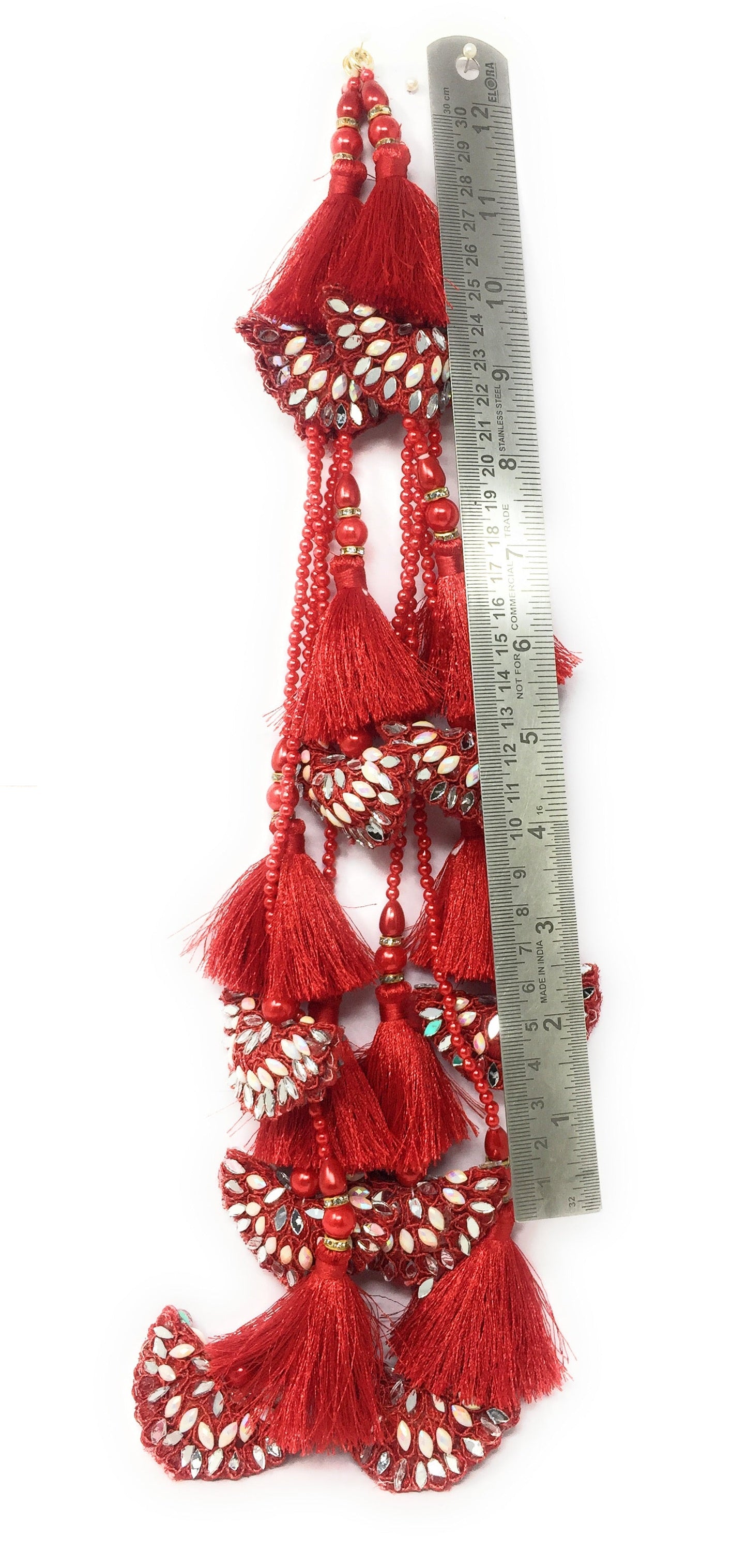 Red Lehenga Latkan Tassel Heavy