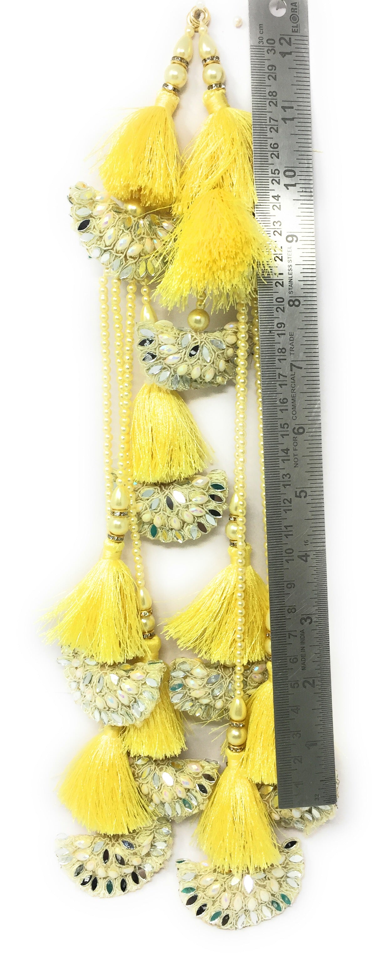 Yellow Latkan For Lehenga - Set of 2